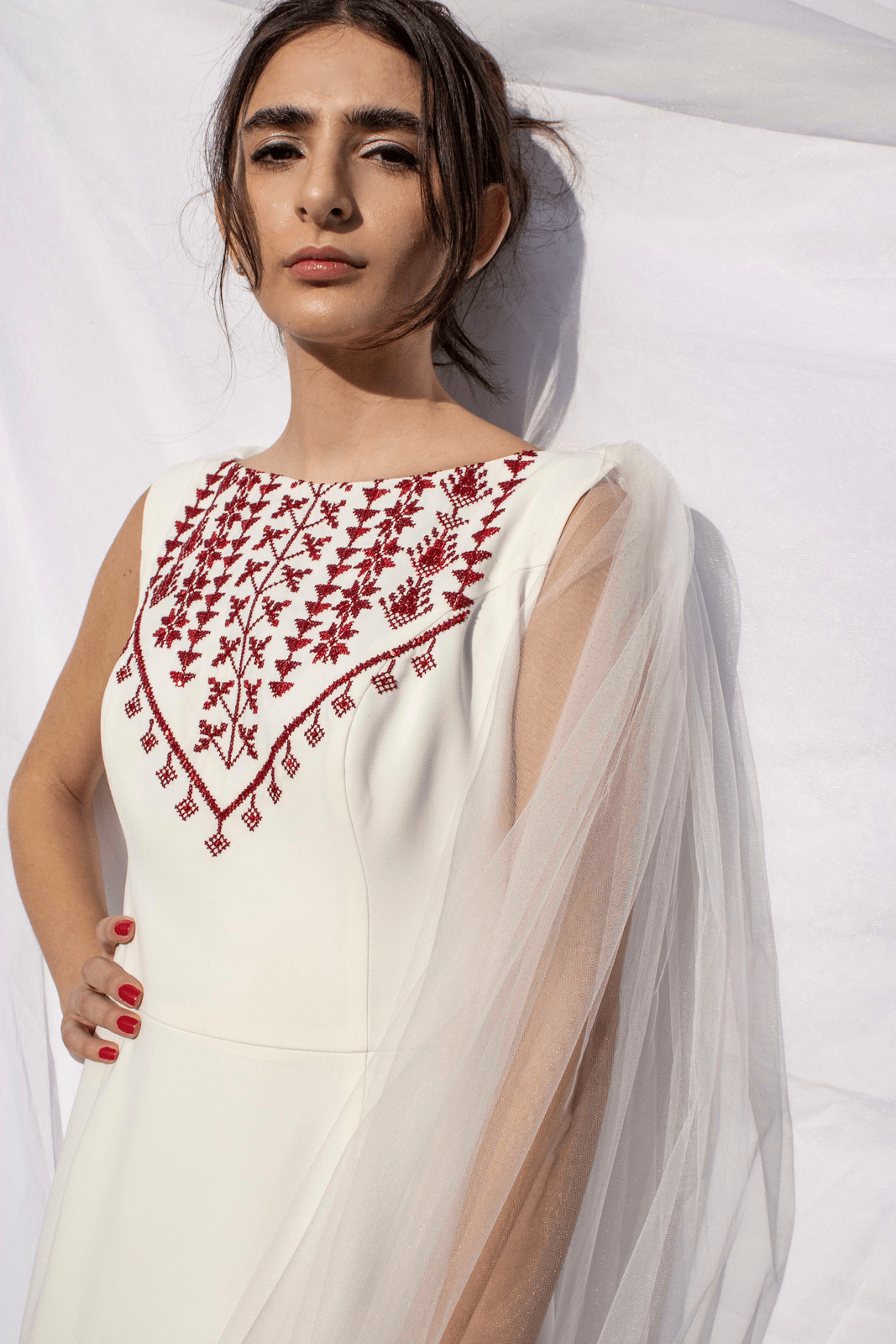 Diala - Hand Embroidered Bridal Dress Deerah