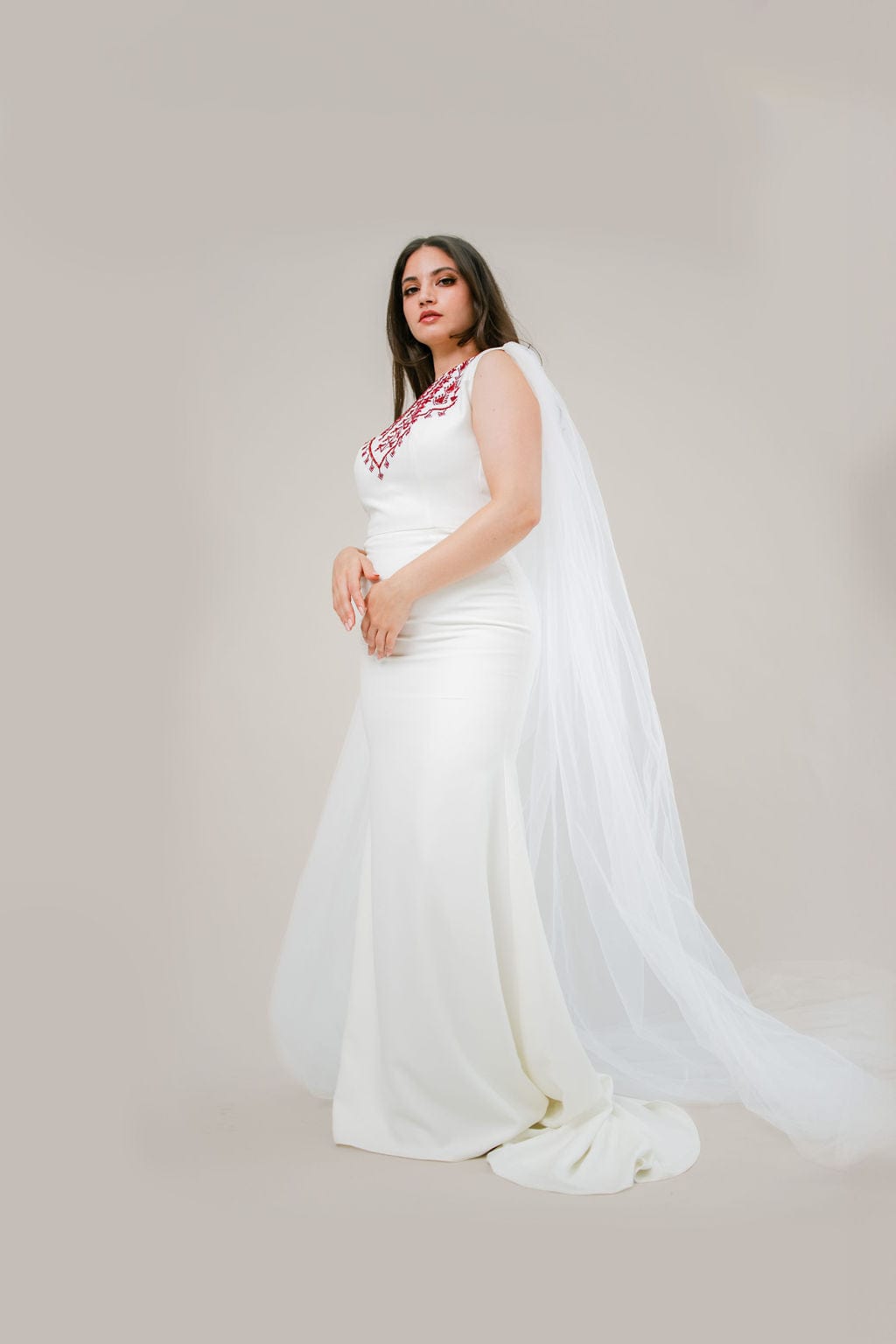 Diala - Hand Embroidered Bridal Dress Deerah