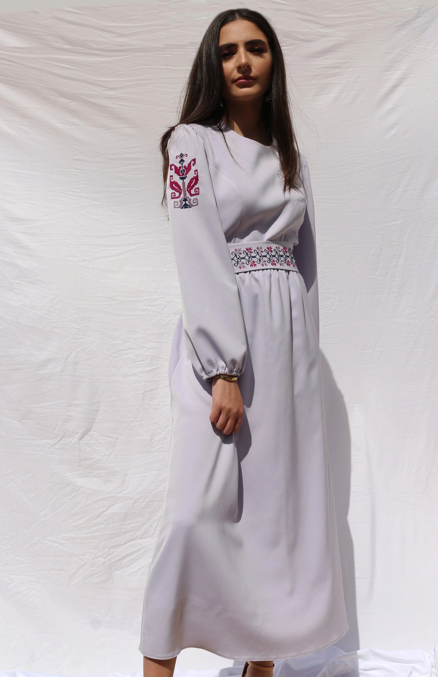 Jana - Hand-Embroidered Midi Dress Deerah