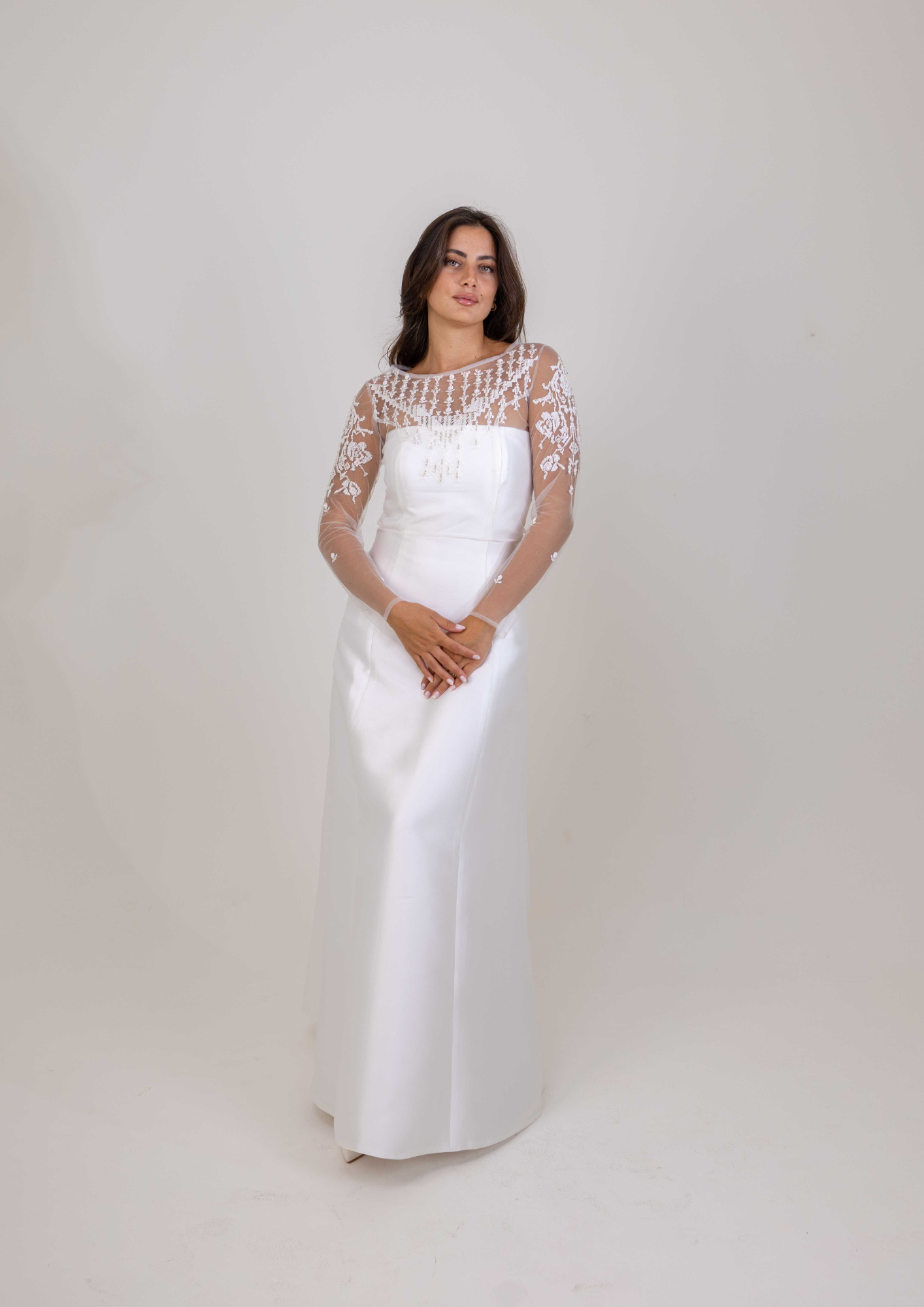 Hand Embroidered Tulle Blouse