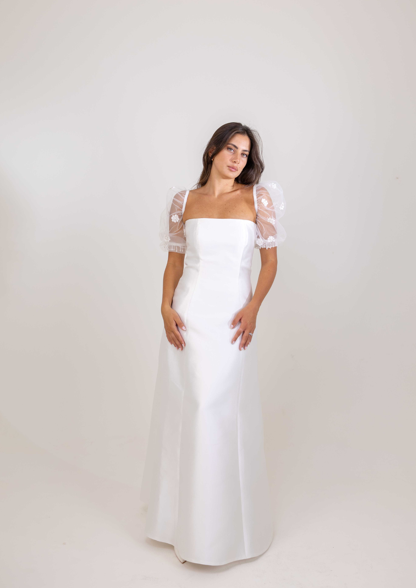 Hand Embroidered Tulle Sleeve