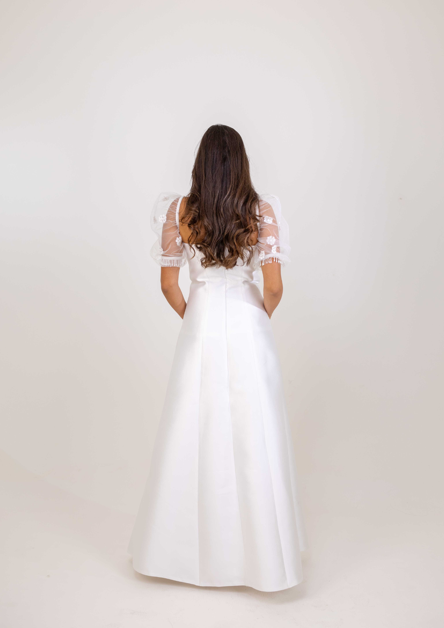 Hand Embroidered Tulle Sleeve