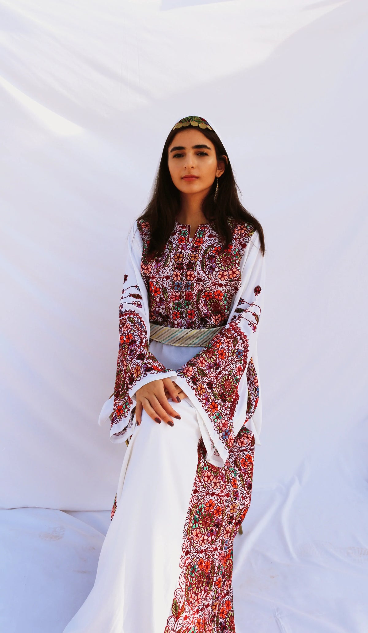 embroidered palestinian dresses Lana bridesmaid dress long 19 in size 5 Tea Length Sequin Jacket Size:XL (UK16)